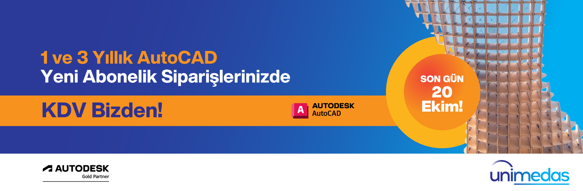 1 ve 3 Yıllık AutoCAD Yeni Abonelik Siparişlerinizde KDV Bizden!
