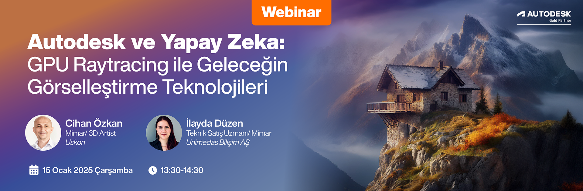 Autodesk ve Yapay Zeka: GPU Raytracing ile Geleceğin Görselleştirme Teknolojileri konusundaki en son gelişmeleri keşfedeceğimiz webinarımıza davetlisiniz!